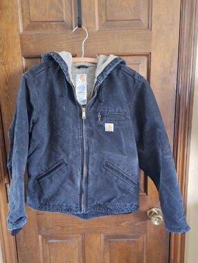 Carhartt Black Hooded Sherpa-Lined Jacket